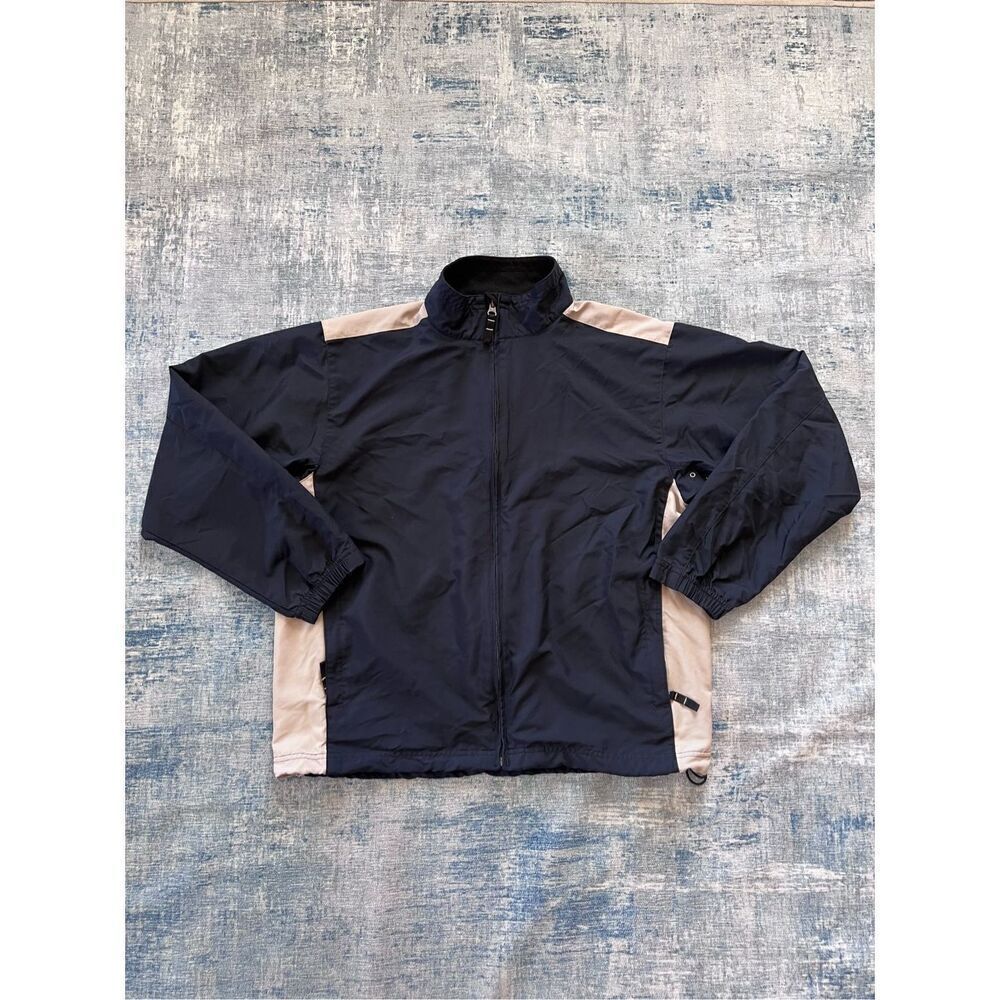 Cutter & Buck Dark Navy Blue and Cream Color Block Light Jacket Women's L